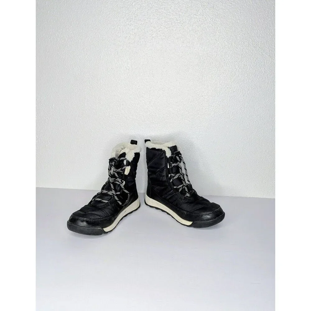 Sorel Youth Whitney II Short Lace Waterproof Boots Kids Size 3 Black